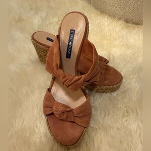 BRAND NEW Stuart Weitzman Women's Pinkish Brown Wedge Sandals